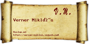 Verner Miklós névjegykártya