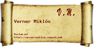Verner Miklós névjegykártya